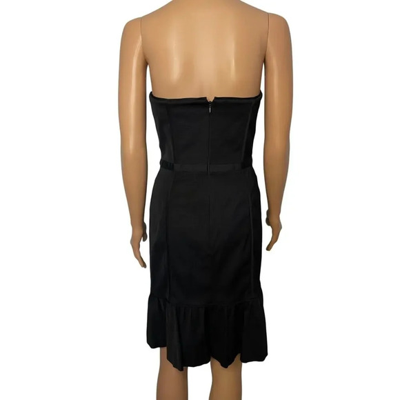 Black House White Market Strapless Faille Ruffled Hem Black Dress size 6 NWT - Picture 3 of 8